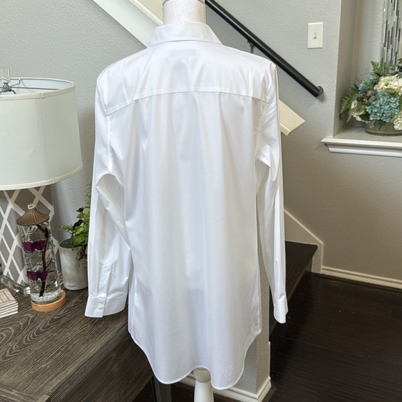 Foxcroft Cici No Iron Pinpoint Long Sleeve Tunic - Picture 10 of 14